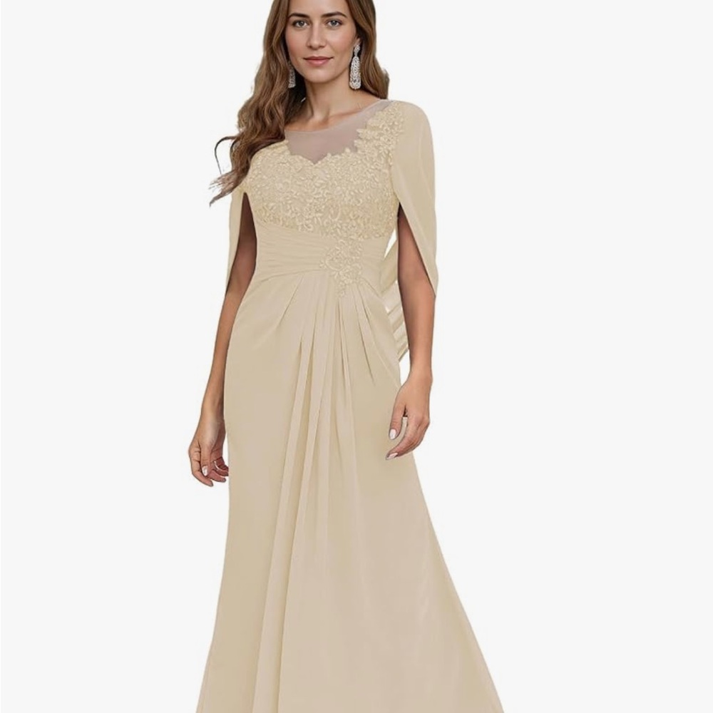 Beige Gown with Corset Back
